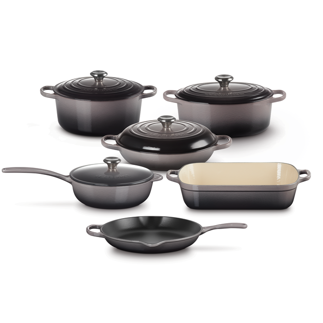 10-Piece Enamelled Cast Iron Cookware Set, view 1